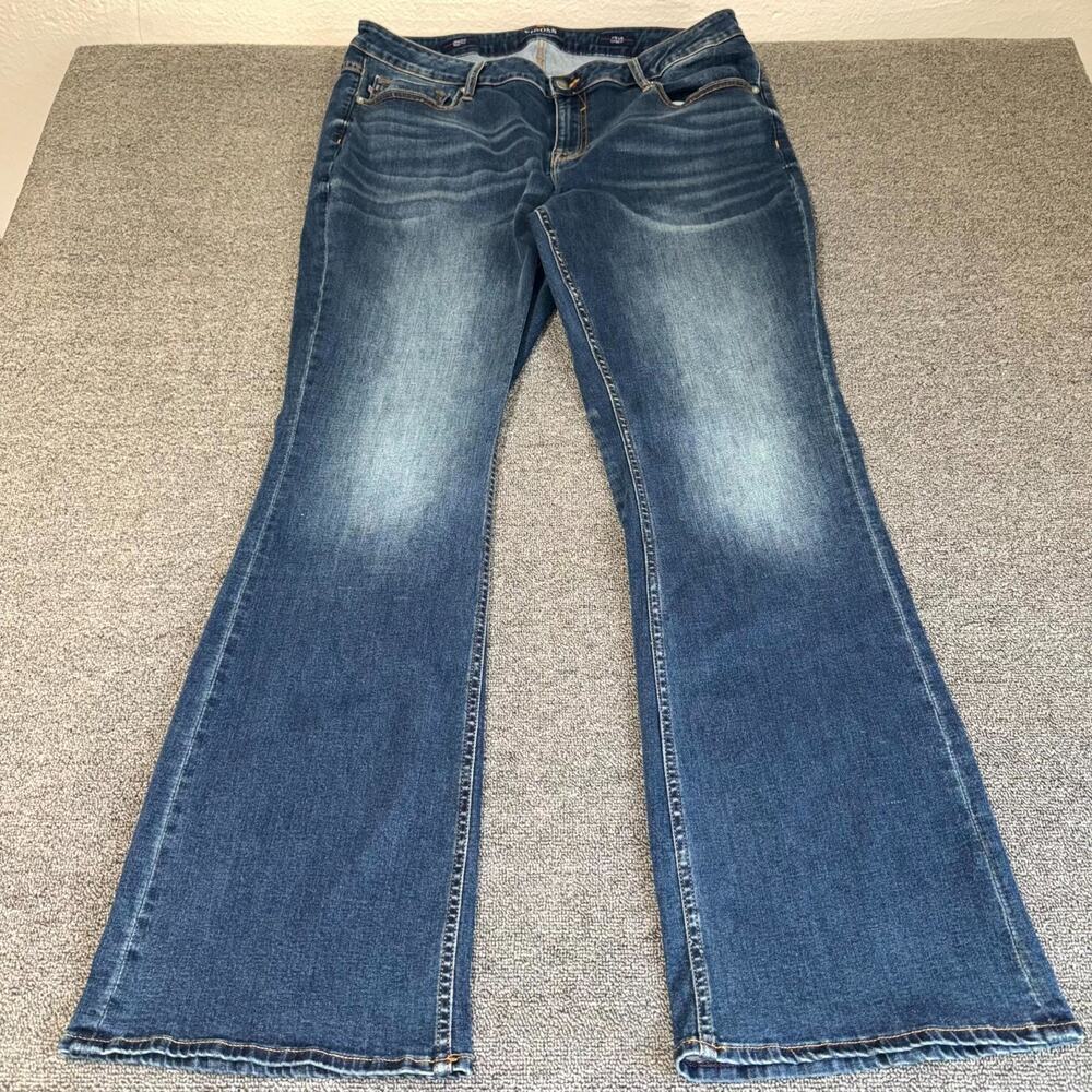Vigoss Bootcut Jeans Womens Plus Size 18x34 Blue Denim Medium Wash Classic Fit